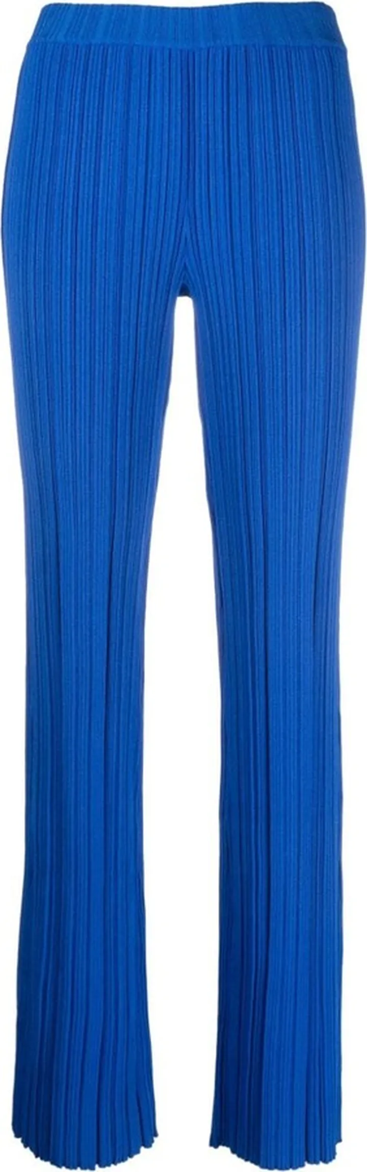 Ribbed-Knit Straight-Leg Trousers
