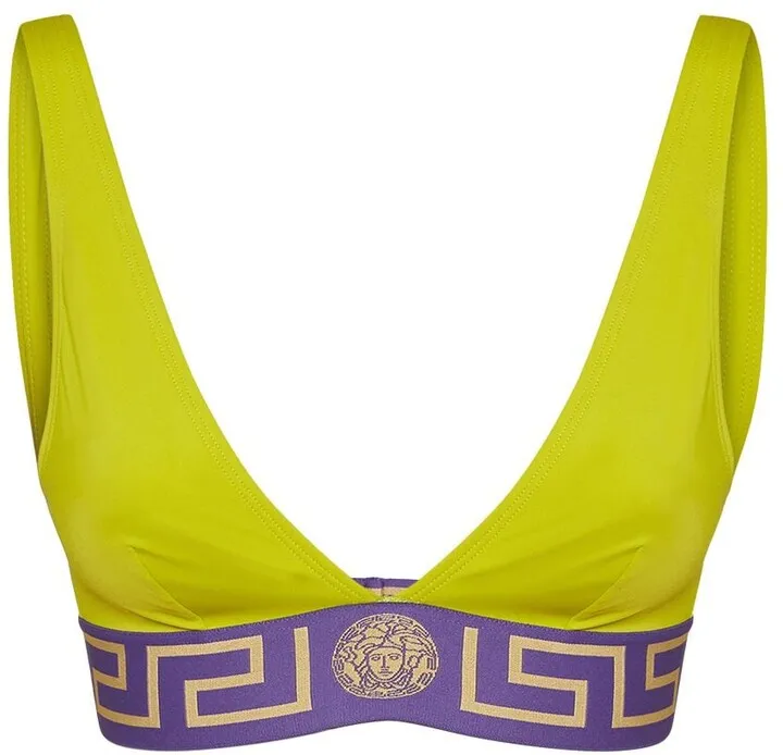 Jersey stretch Greek logo bikini top