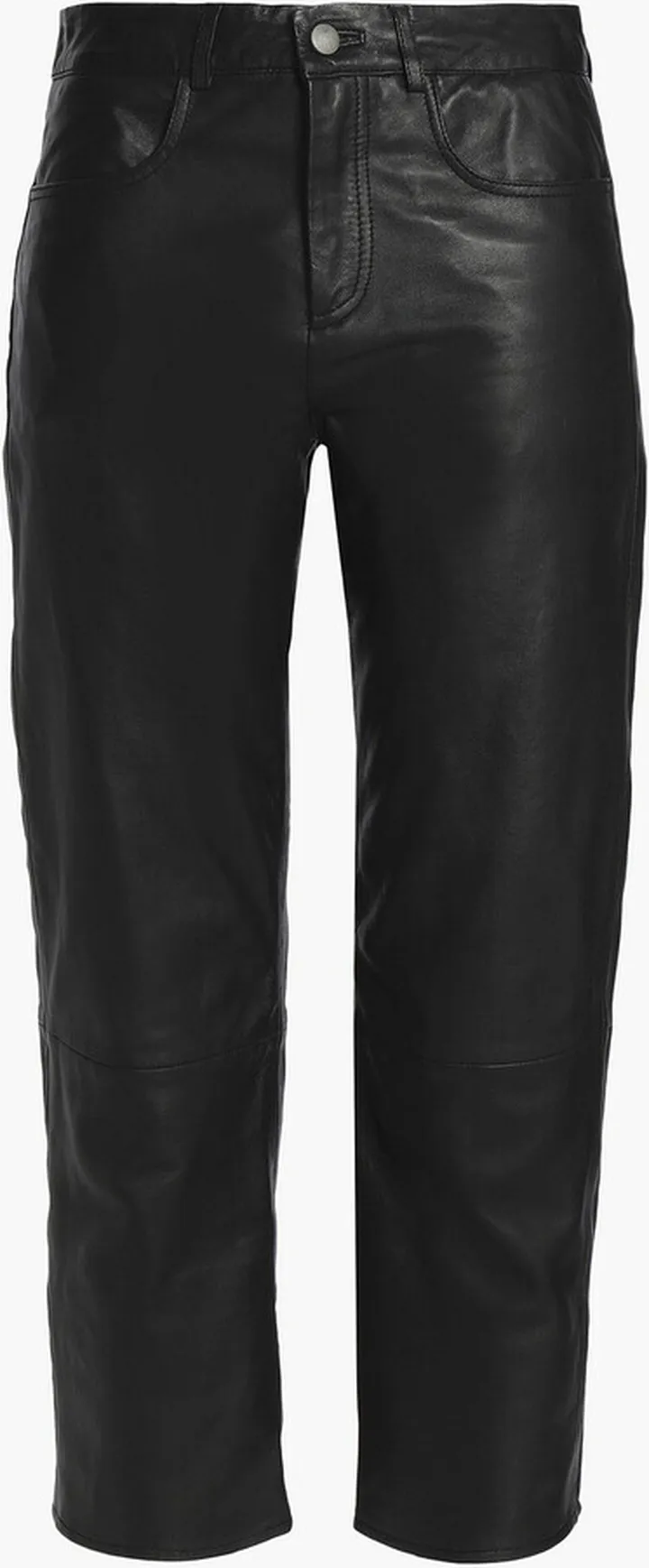 Blake cropped leather straight-leg pants
