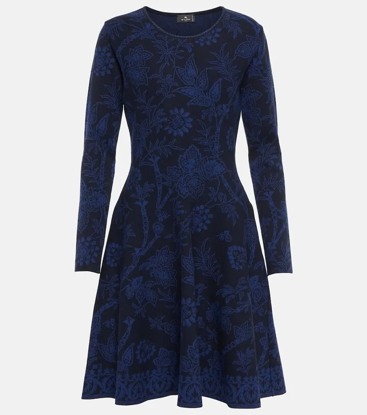 Floral jacquard minidress