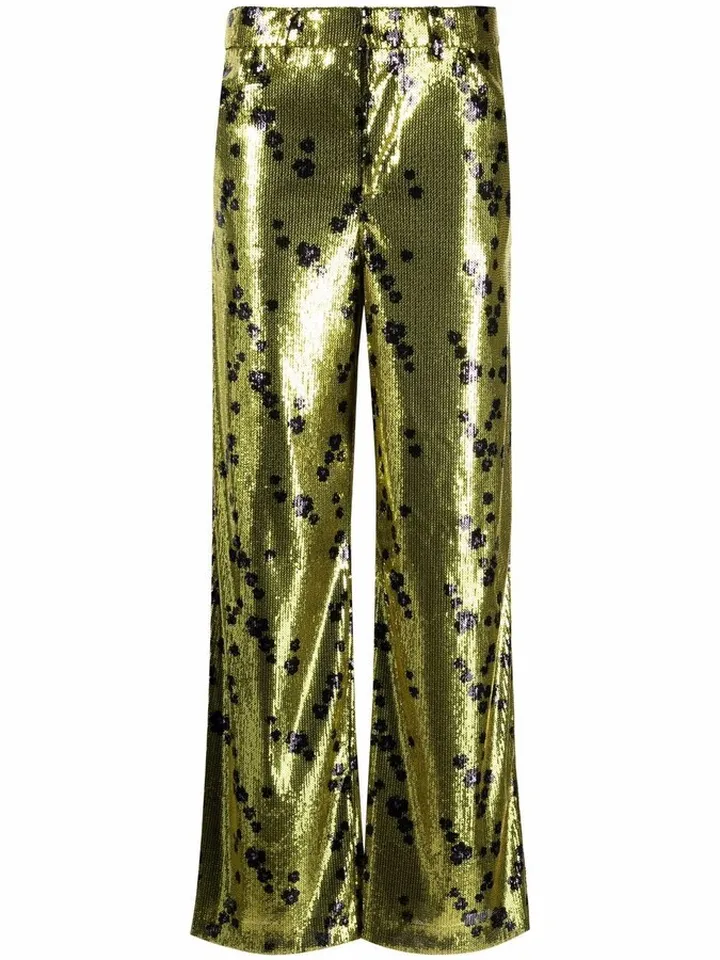 Sequin-Embellished Straight Trousers
