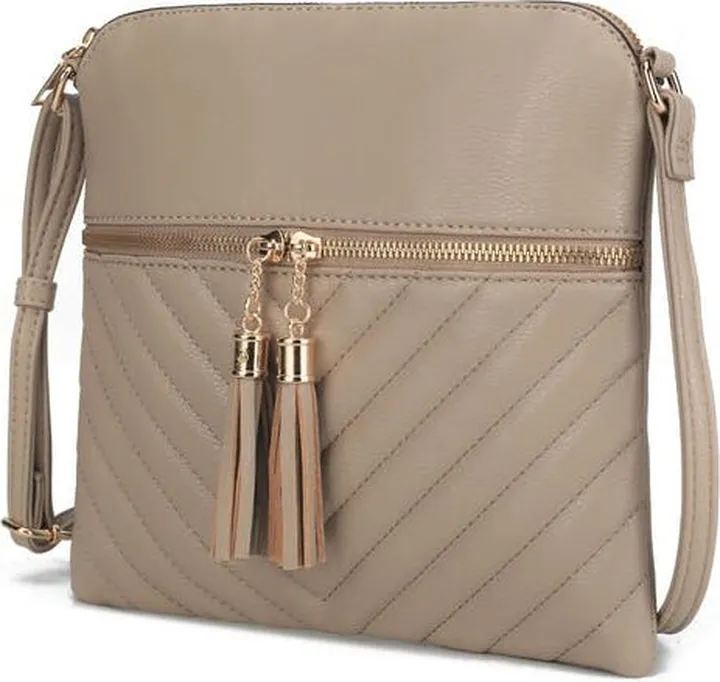 MKF Collection by Mia K Winnie Quilted Vegan Leather Women’s Crossbody Bag - Grey