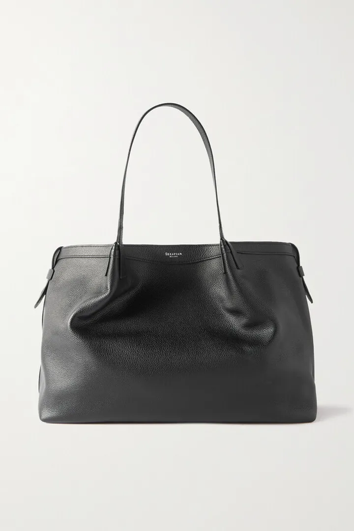 Serapian - Secret Large Textured-leather Tote - Black