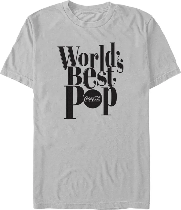 Men's Coca Cola Father's Day World's Best Pop T-Shirt - Silver - 2X Large