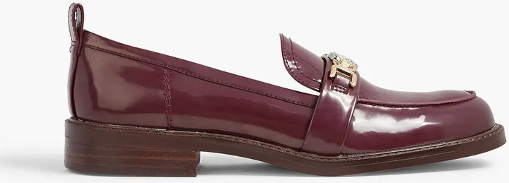 Christy faux patent-leather loafers