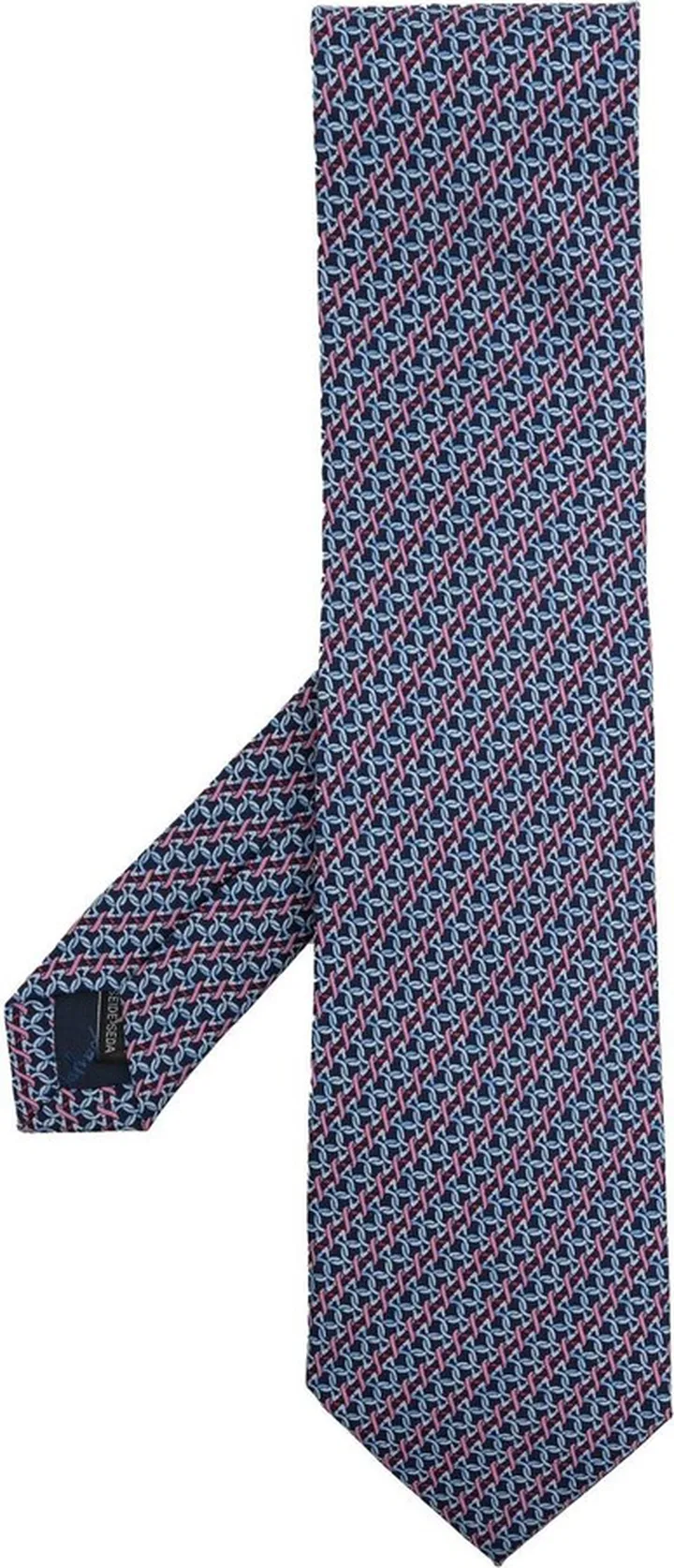 Gancini-print silk tie