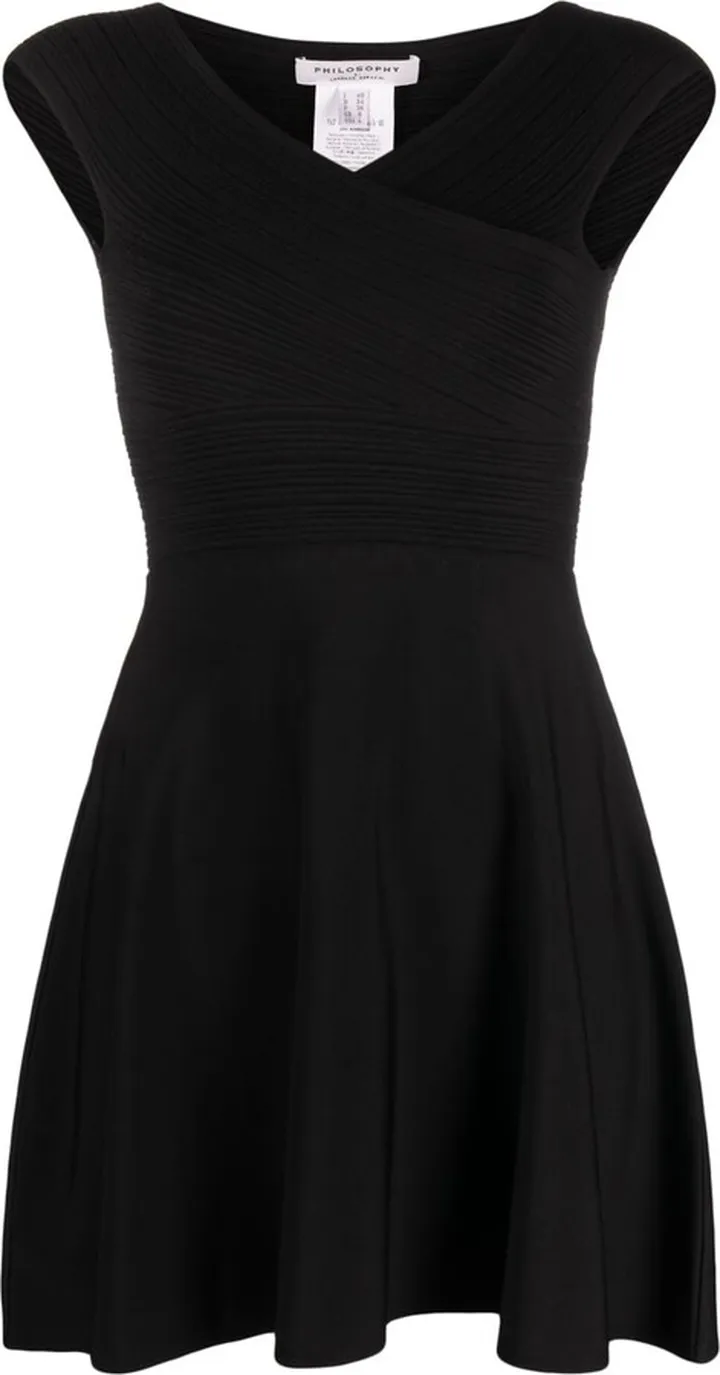 Short-Sleeve Pleated Minidress