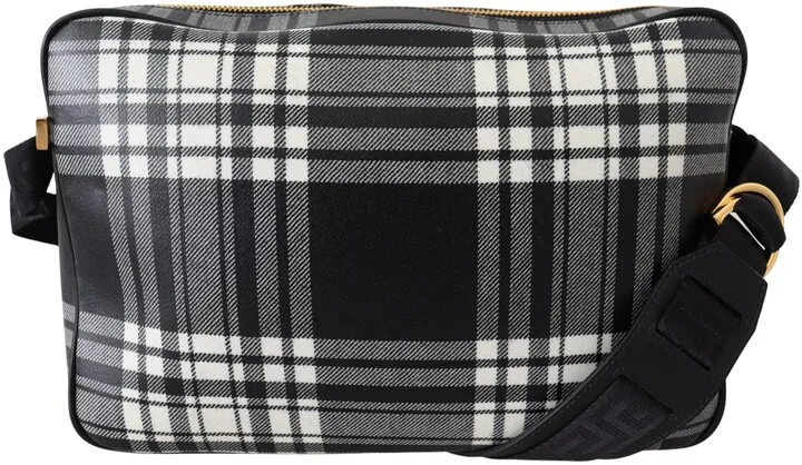 Versace Grey Fabric & Leather Crossbody Men's Bag