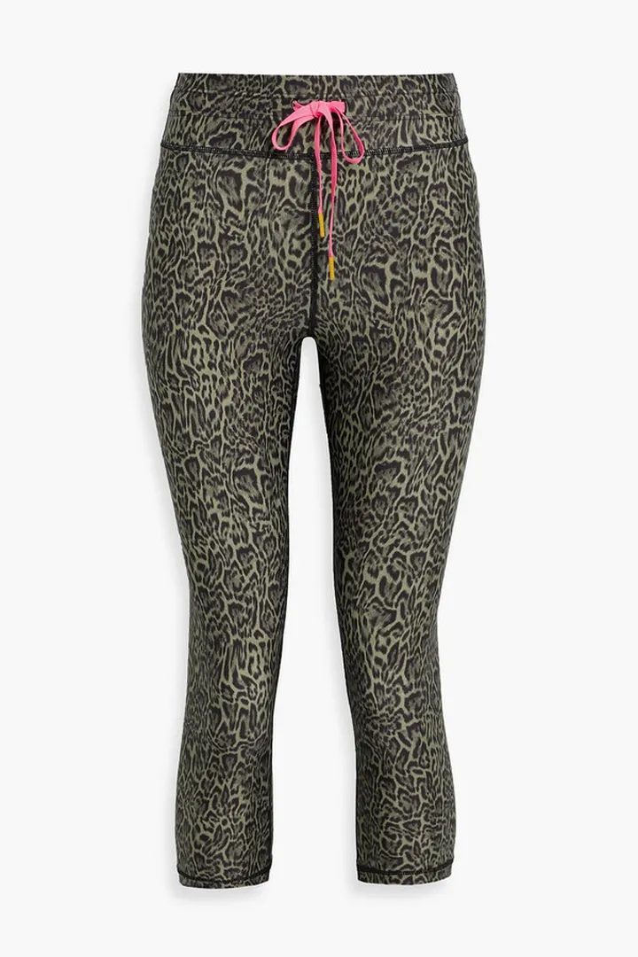 NYC cropped leopard-print stretch leggings