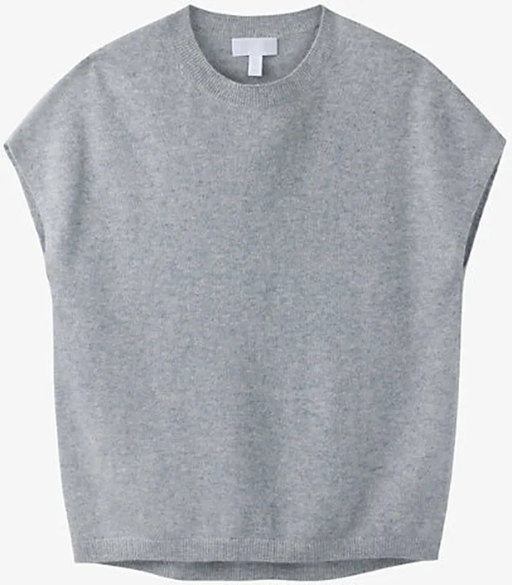 Womens MidGryMrl Relaxed-fit Knitted Cashmere T-shirt