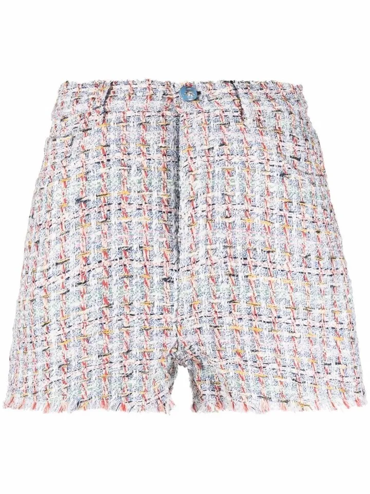High-Rise Tweed Shorts