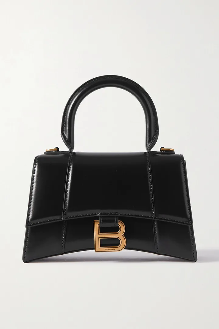 Balenciaga - Hourglass Xs Leather Tote - Black