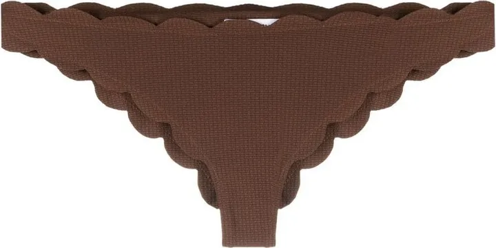 Scalloped-Edge Detail Bikini Bottoms