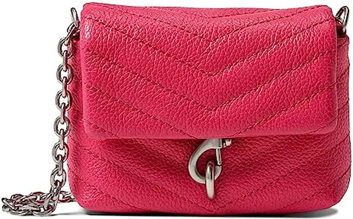 Rebecca Minkoff Edie Quilted Micro Crossbody (Bougainville) Handbags