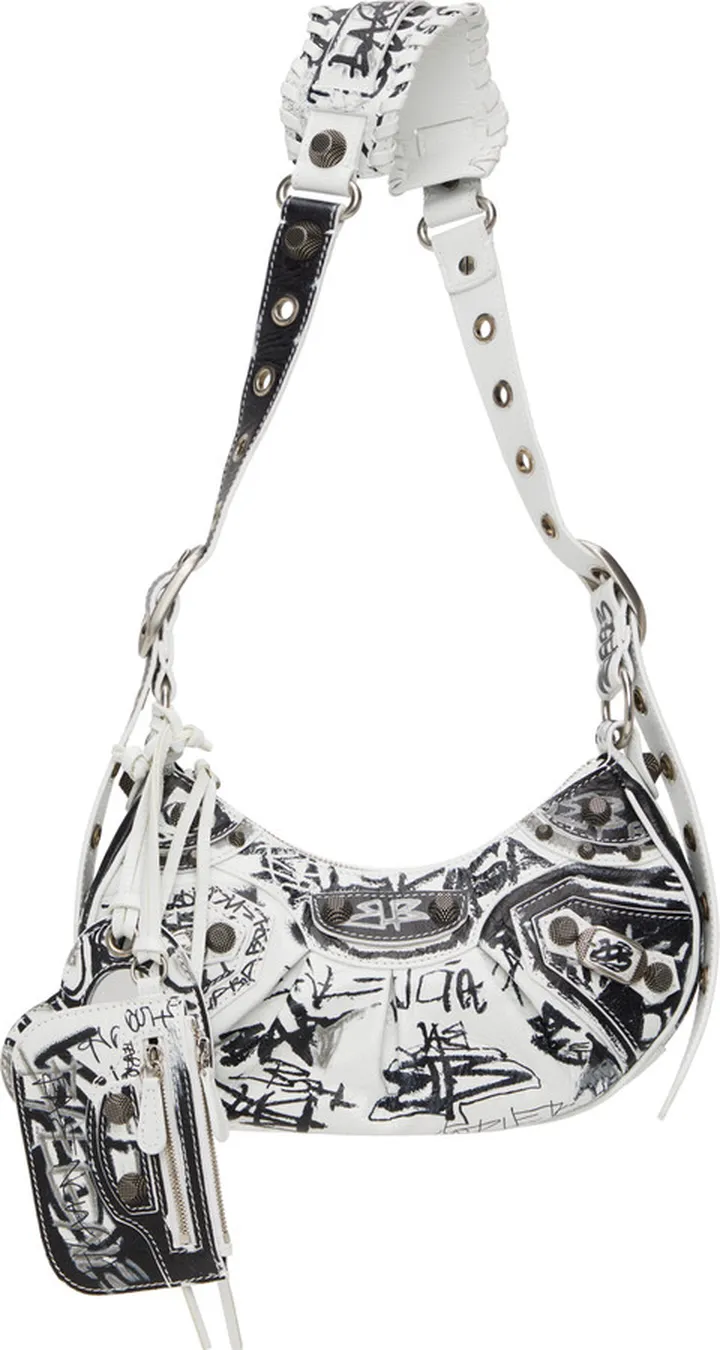 Balenciaga White XS 'Le Cagole' Shoulder Bag