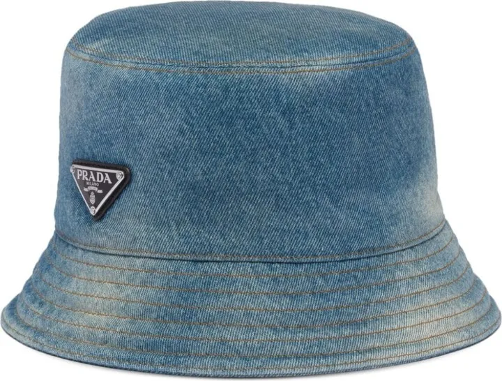 Logo-Patch Denim Bucket Hat