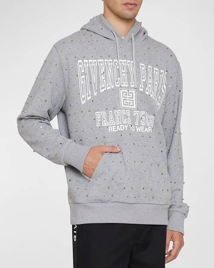 Men's Beaded Logo Hoodie