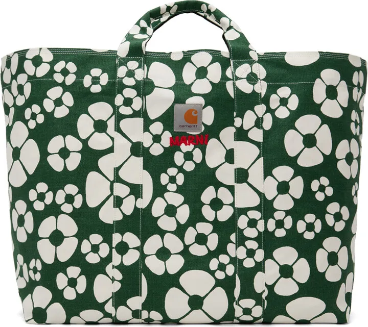 Marni Green Carhartt WIP Edition Floral Tote