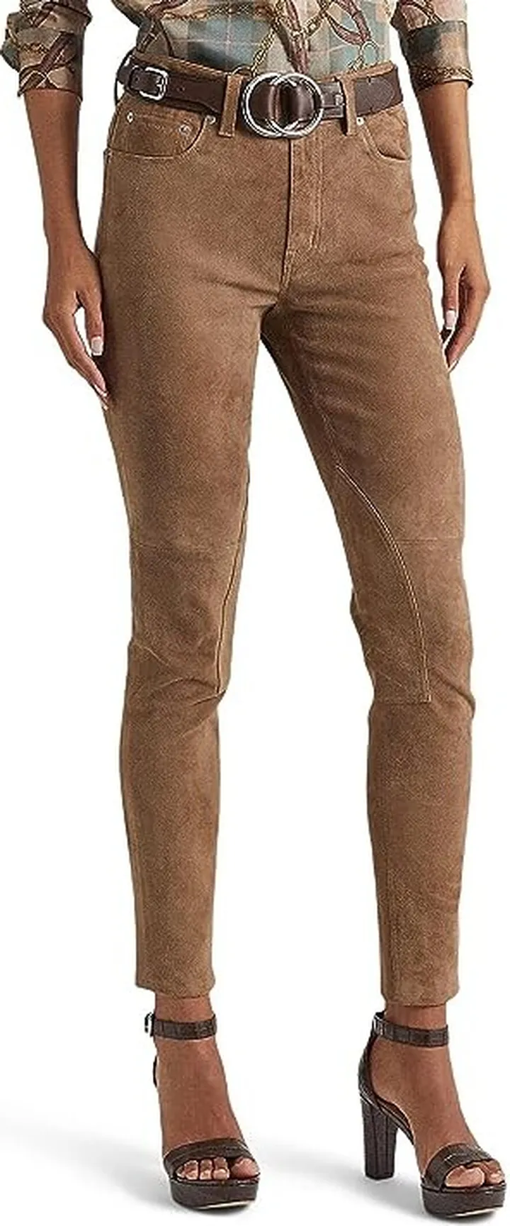 LAUREN Ralph Lauren High-Rise Skinny Jodhpur Ankle Five-Pocket (Light Truffle) Women's Casual Pants