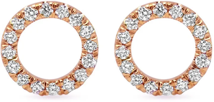 Diamond Circle Studs (18k Rose Gold)
