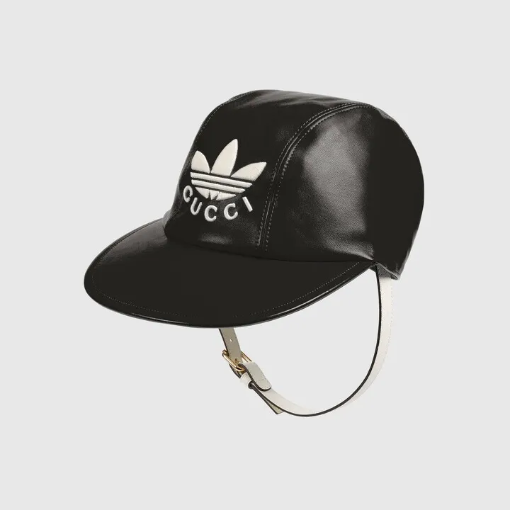 adidas x Gucci baseball hat with chin strap