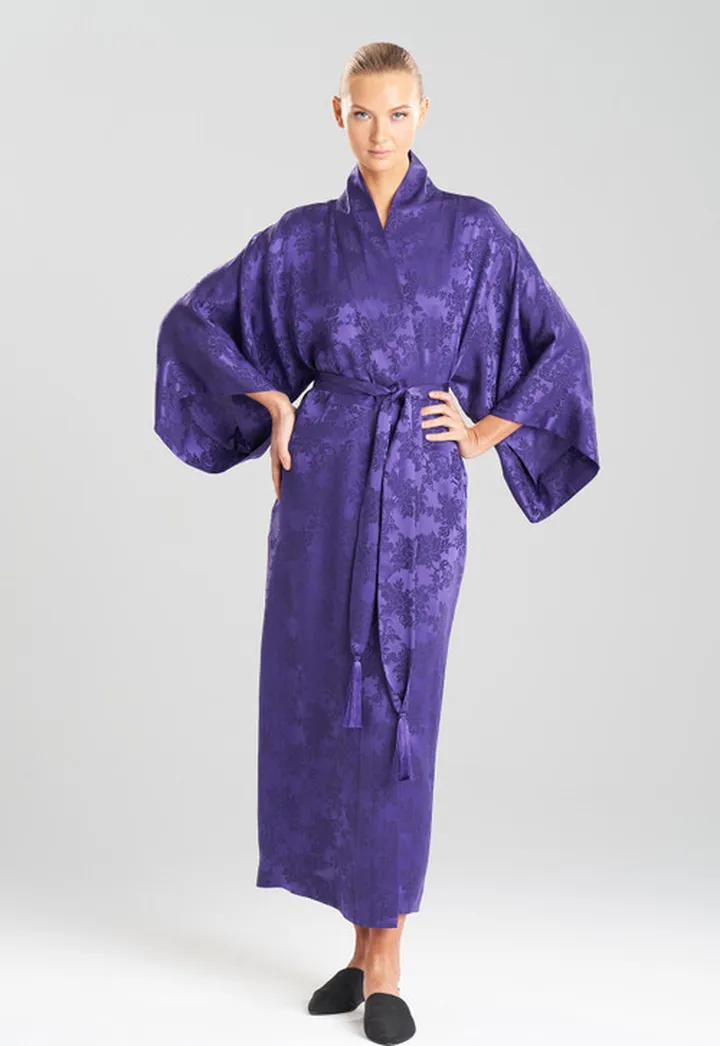 Kurokawa Jacquard Long Silk Robe
