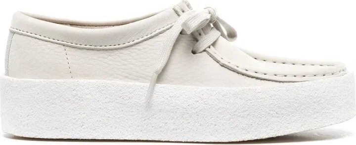 Leather Flatform-Sole Trainers