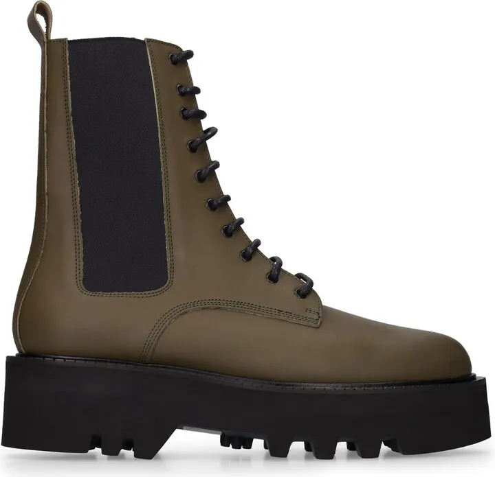 55mm Pesaro leather combat boots