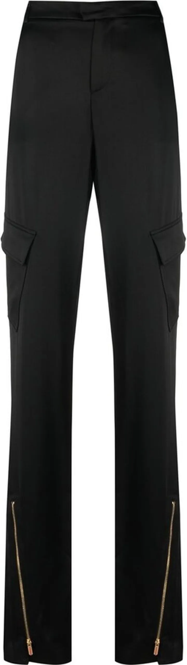 Zip-Detail High-Waisted Trousers