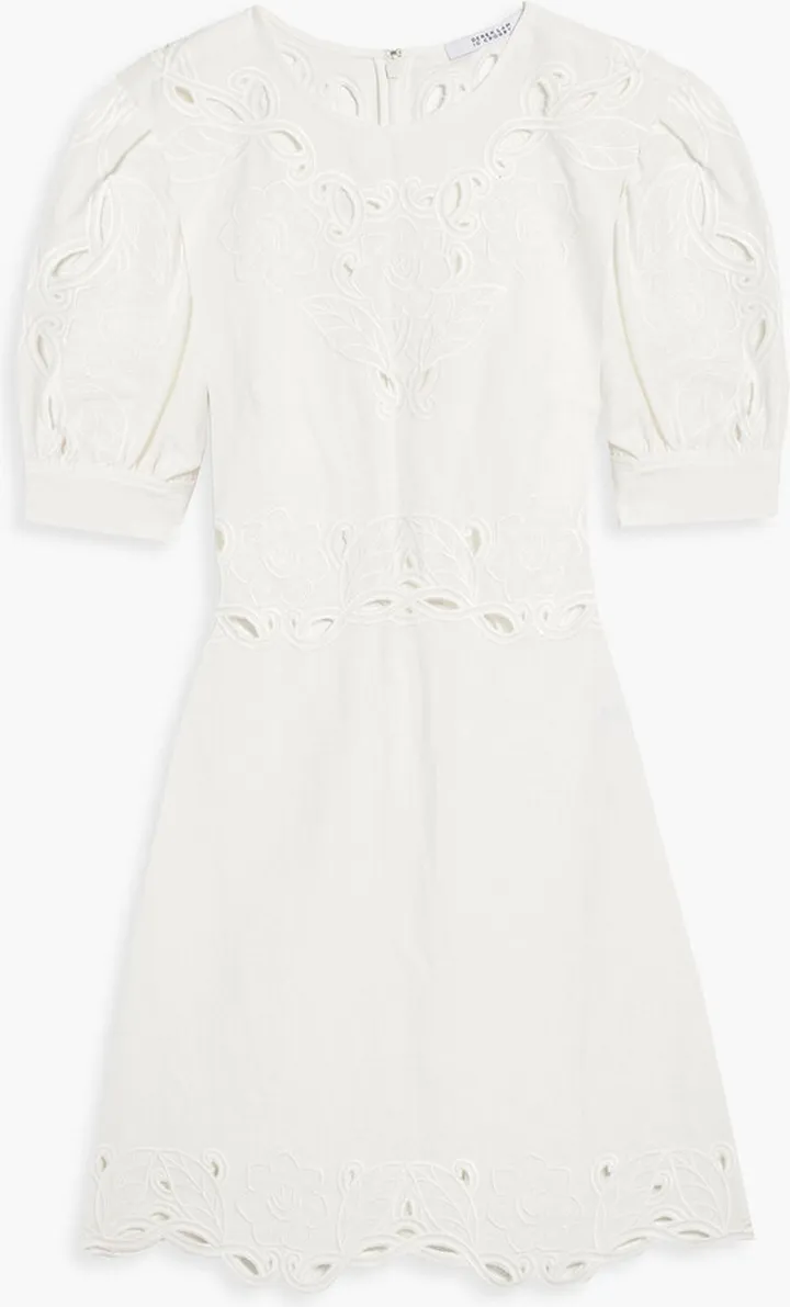 Everett broderie anglaise linen and cotton-blend mini dress