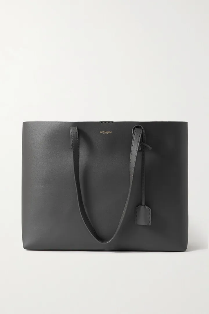 SAINT LAURENT - Leather Tote - Gray