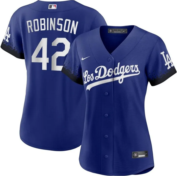 Women's Nike Jackie Robinson Royal Los Angeles Dodgers City Connect Replica Player Jersey