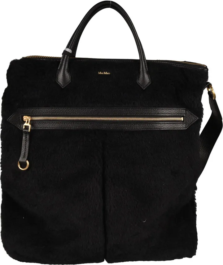 Fur Embellished Top Zip Crossbody Bag