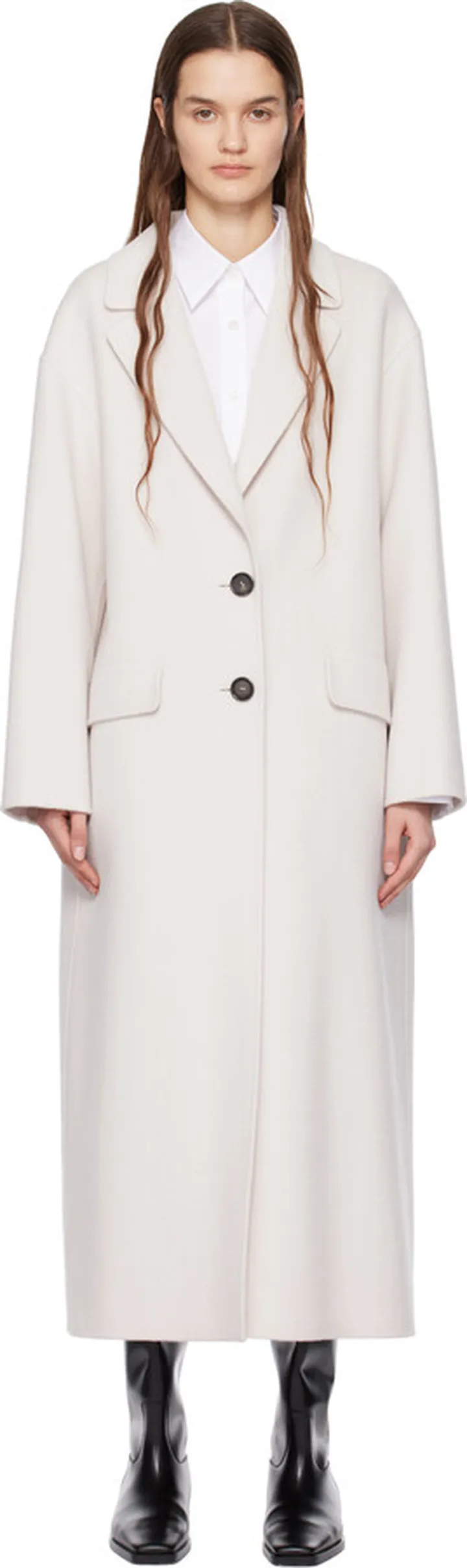 S Max Mara White Caterina Coat