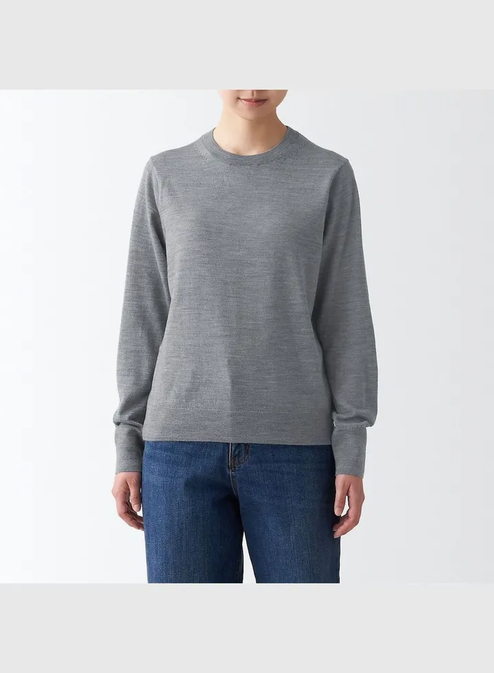 Washable High-Gauge Crew Neck Sweater