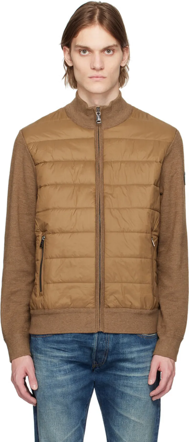 Polo Ralph Lauren Brown Paneled Sweater