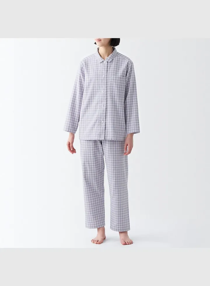 Side Seamless Double Gauze Long Sleeves Pajamas