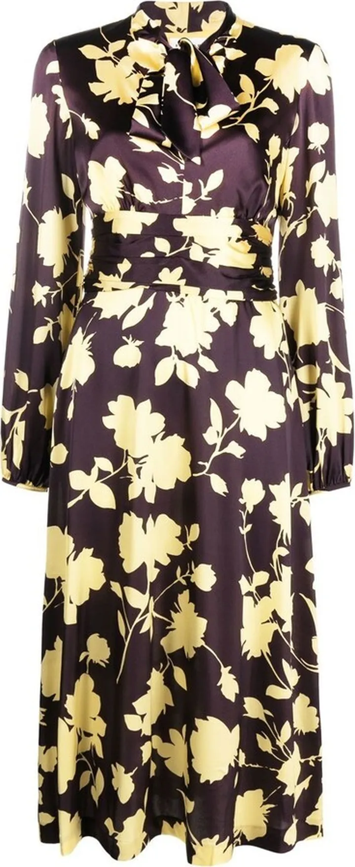 Floral-Print Pussy-Bow Dress