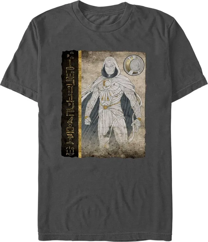 Men's Marvel: Moon Knight Hierographic Superhero Profile Sketch T-Shirt - Charcoal - X Large