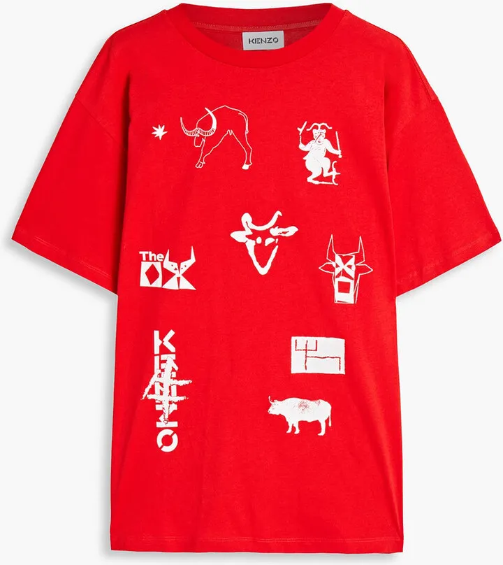Printed cotton-jersey T-shirt