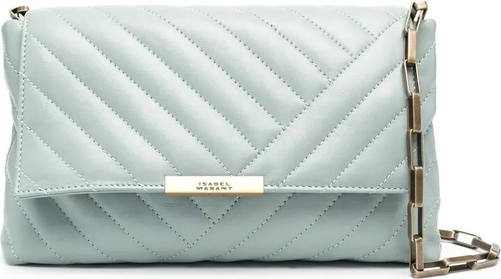 Chevron-quilted shoulder bag