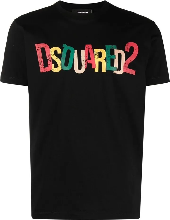 Black Logo Print Cotton T-Shirt