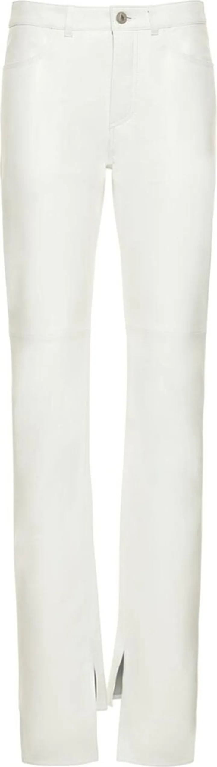 Leather straight pants