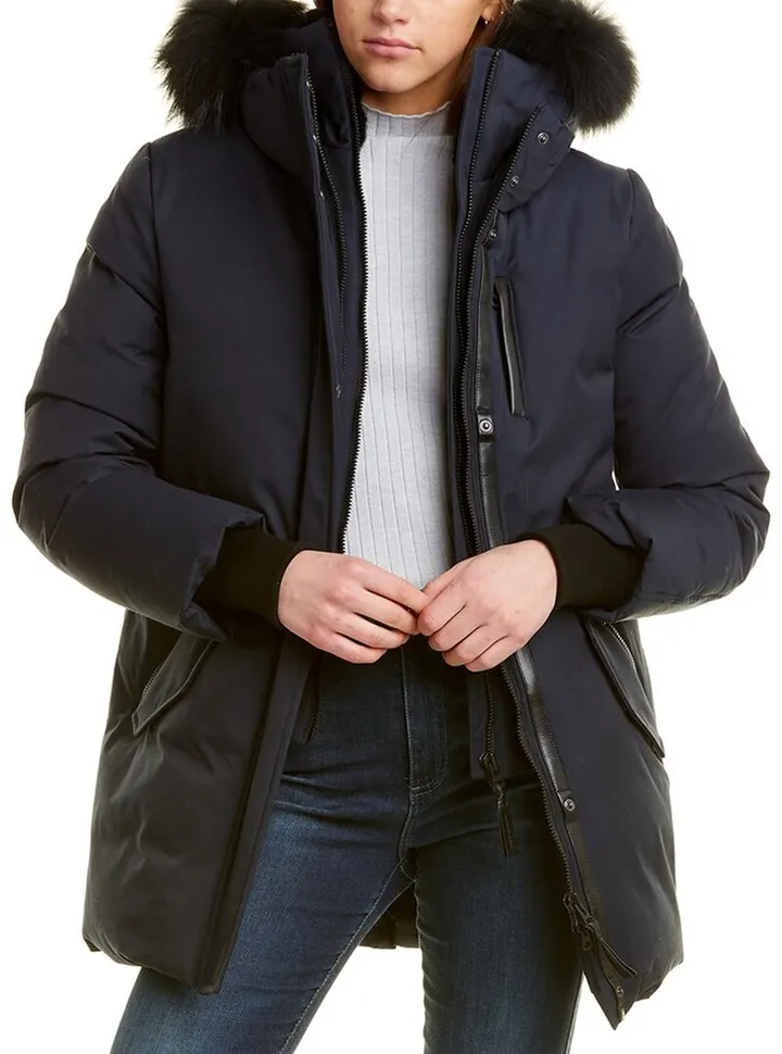 Mackage Marla Leather-Trim Down Coat
