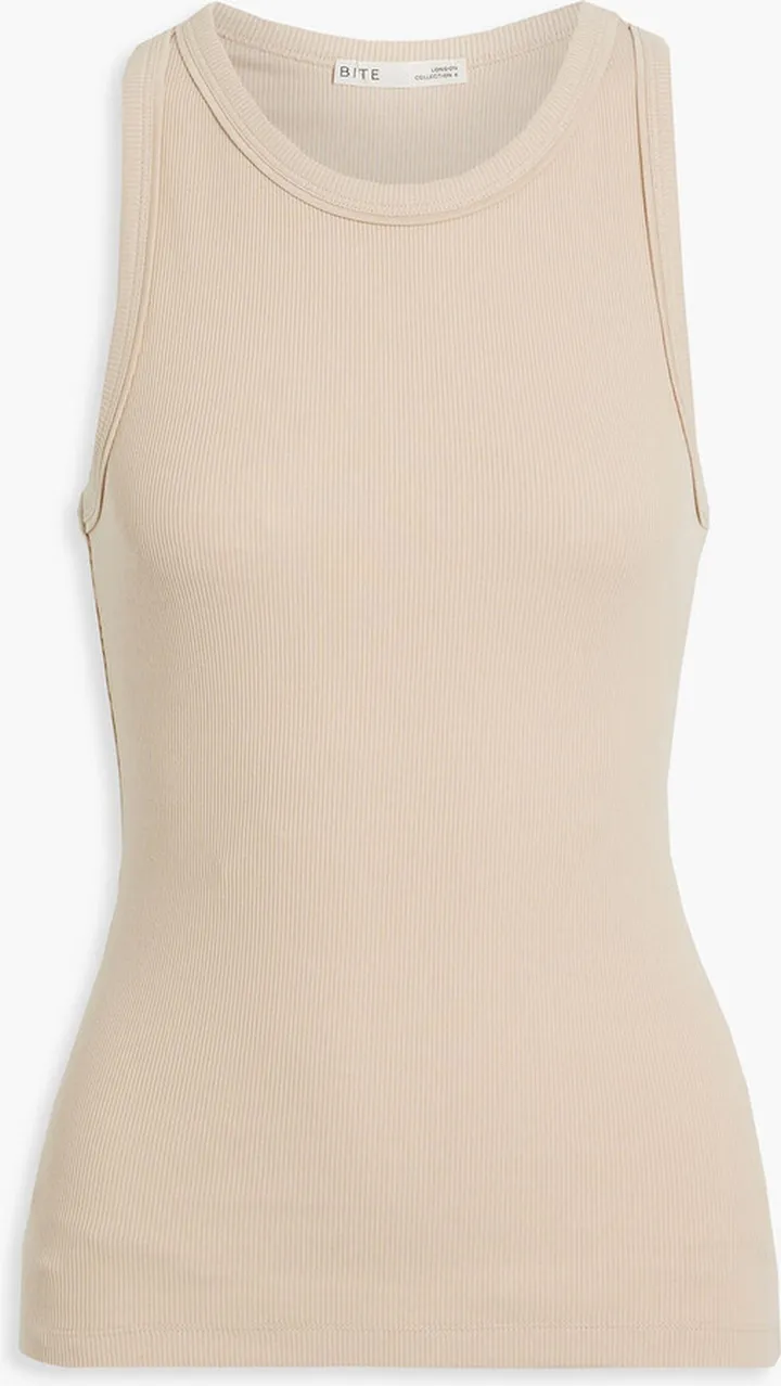 Ribbed cotton-blend jersey tank
