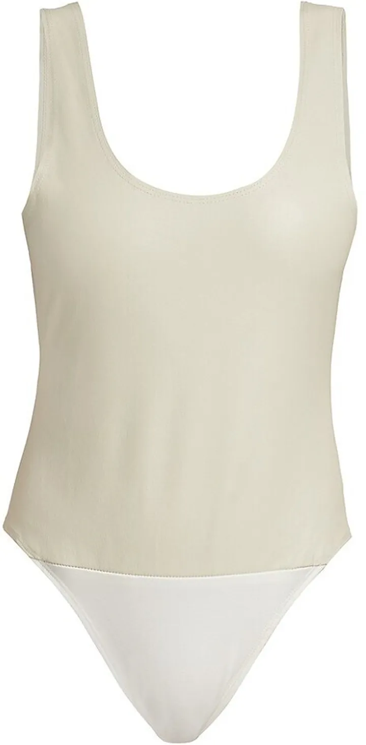 Leather Scoopneck Bodysuit