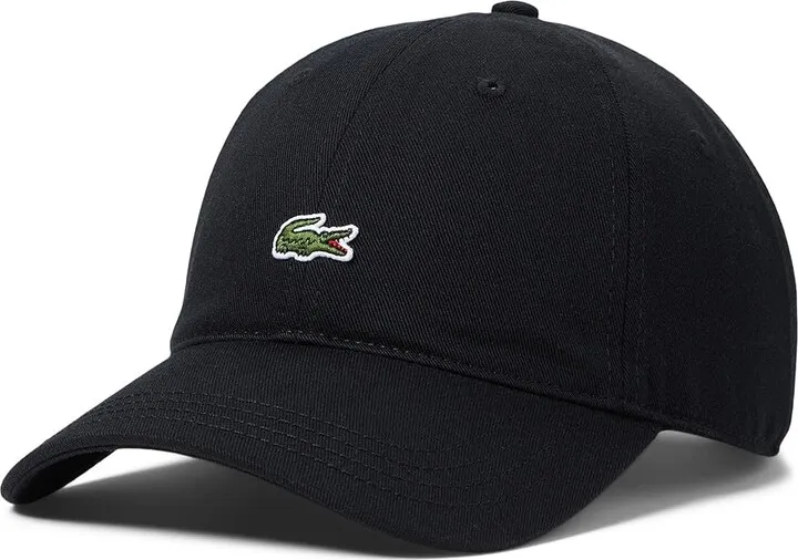 Lacoste Cotton Croc Logo Cap (Black) Caps