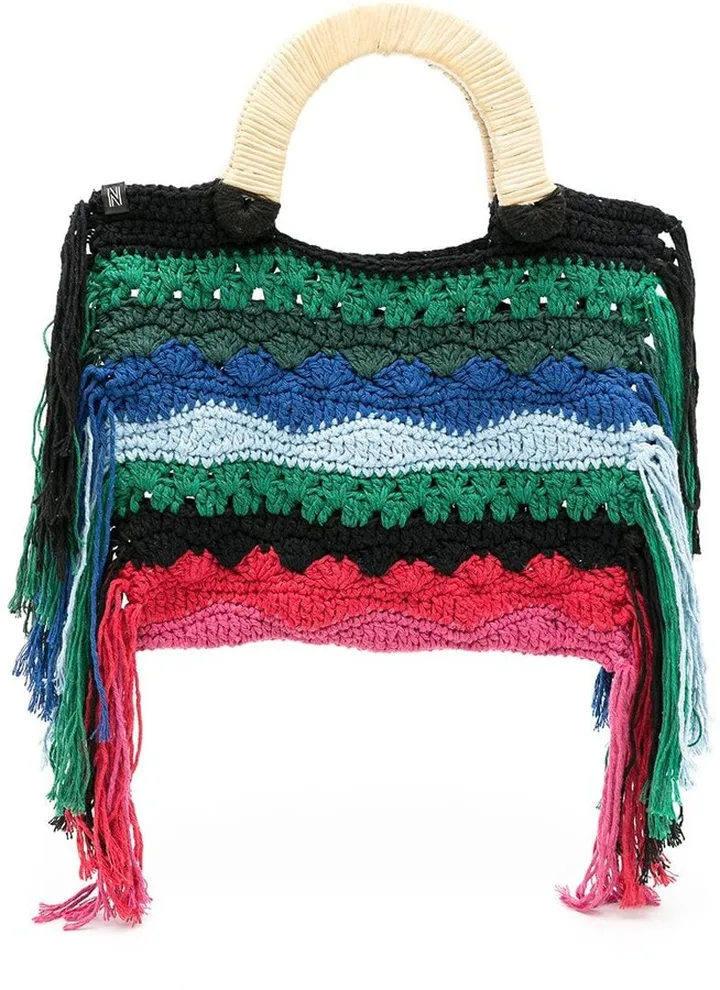 Vera striped knitted tote