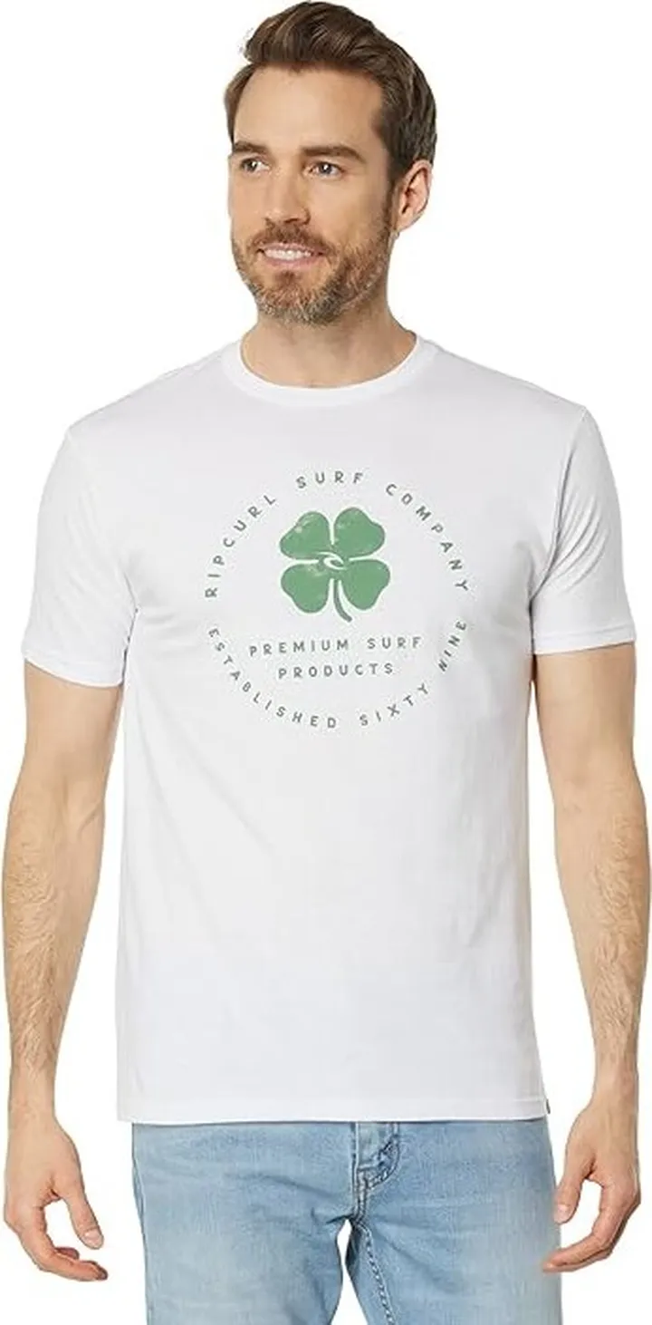 Rip Curl Better Luck Short Sleeve Tee (White) Men's Clothing