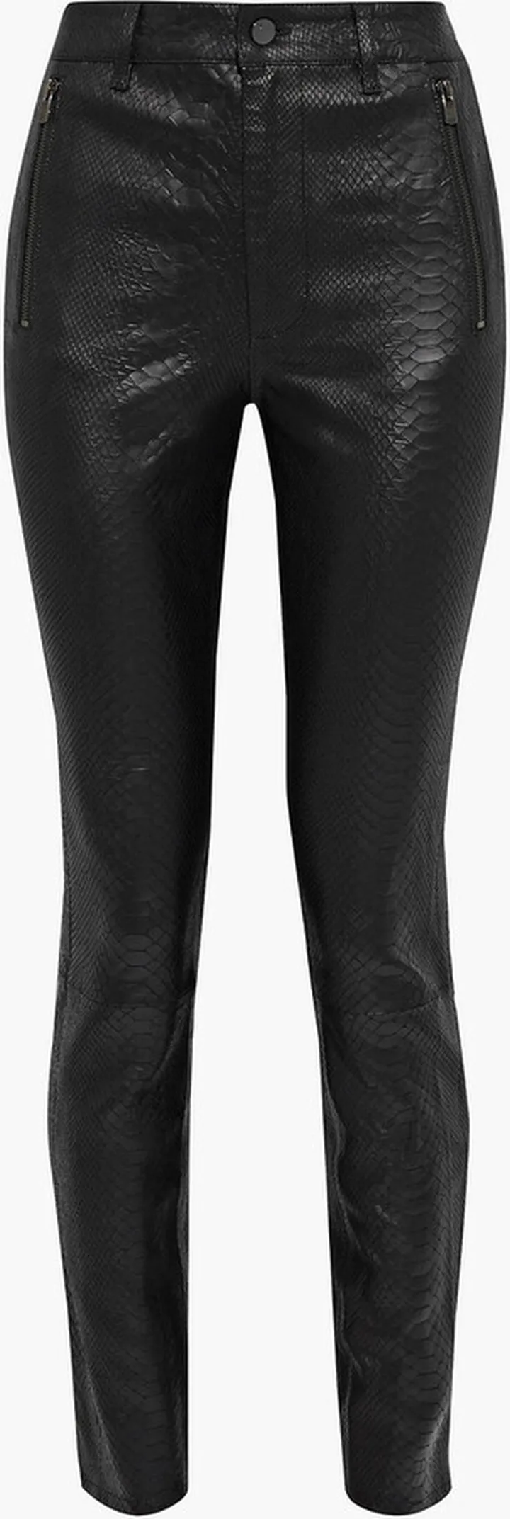 Lora snake-effect leather skinny pants
